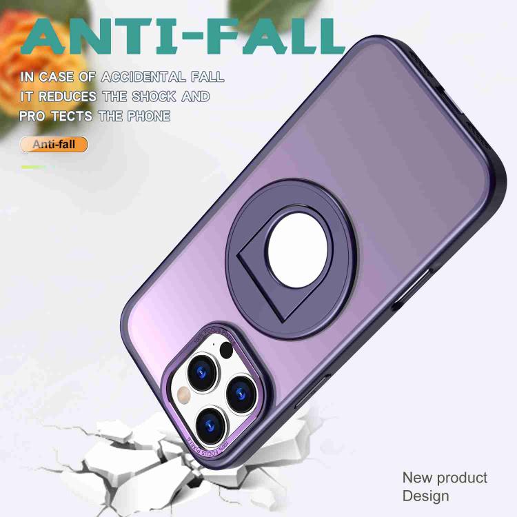For iPhone 16 Pro Max Rotating Ring Magnetic Holder Phone Case