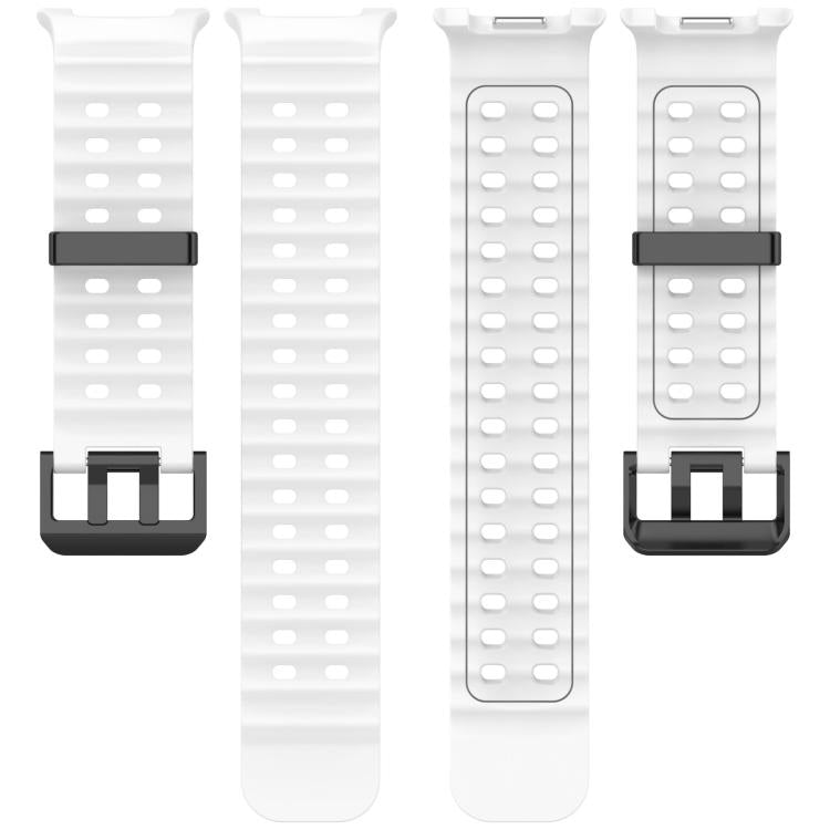 For Samsung Galaxy Watch8 / 8 Classic xDfind Black Buckle Ocean Solid Color Dual-row Hole Silicone Watch Band