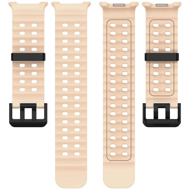 For Samsung Galaxy Watch8 / 8 Classic xDfind Black Buckle Ocean Solid Color Dual-row Hole Silicone Watch Band