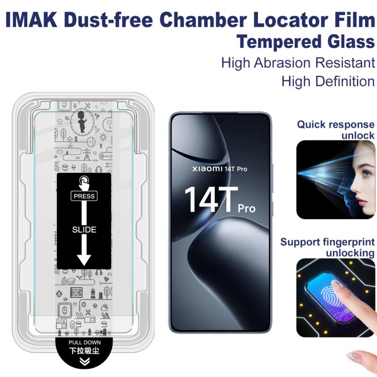 For Xiaomi 14T Pro imak Dust-free Chamber Locator H Series Tempered Glass Film