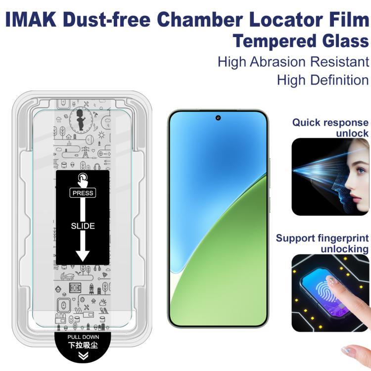 For Xiaomi 15 imak Dust-free Chamber Locator H Series Tempered Glass Film