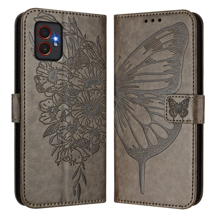 For Samsung Galaxy XCover7 Pro Embossed Butterfly Leather Phone Case