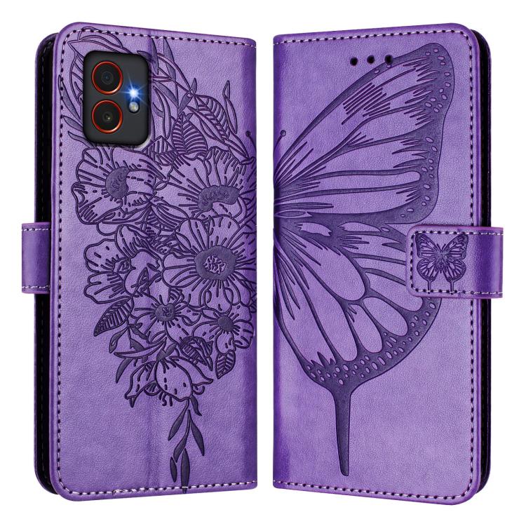 For Samsung Galaxy XCover7 Pro Embossed Butterfly Leather Phone Case