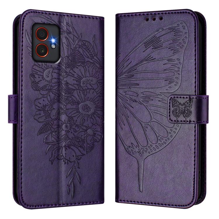 For Samsung Galaxy XCover7 Pro Embossed Butterfly Leather Phone Case