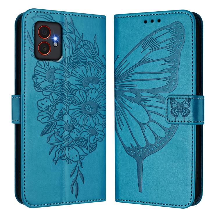 For Samsung Galaxy XCover7 Pro Embossed Butterfly Leather Phone Case