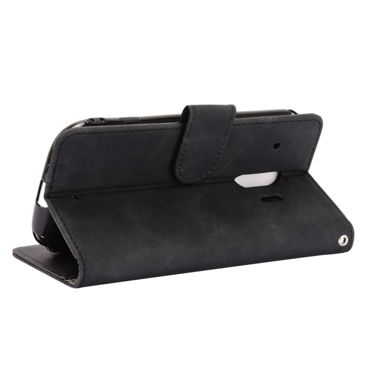 For Fujitsu F-42A / F-01L Solid Color Skin Feel Magnetic Buckle Horizontal Flip Calf Texture PU Leather Case with Holder & Card Slots & Wallet