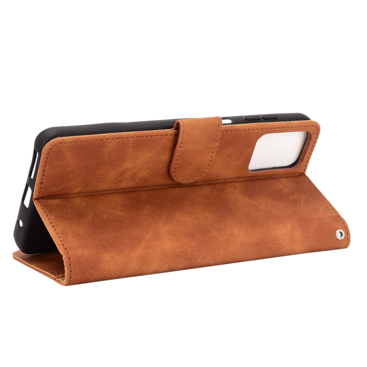 For Motorola Moto G9 Plus Solid Color Skin Feel Magnetic Buckle Horizontal Flip Calf Texture PU Leather Case with Holder & Card Slots & Wallet