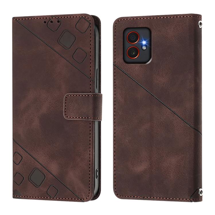 For Samsung Galaxy XCover7 Pro Skin-feel Embossed Leather Phone Case