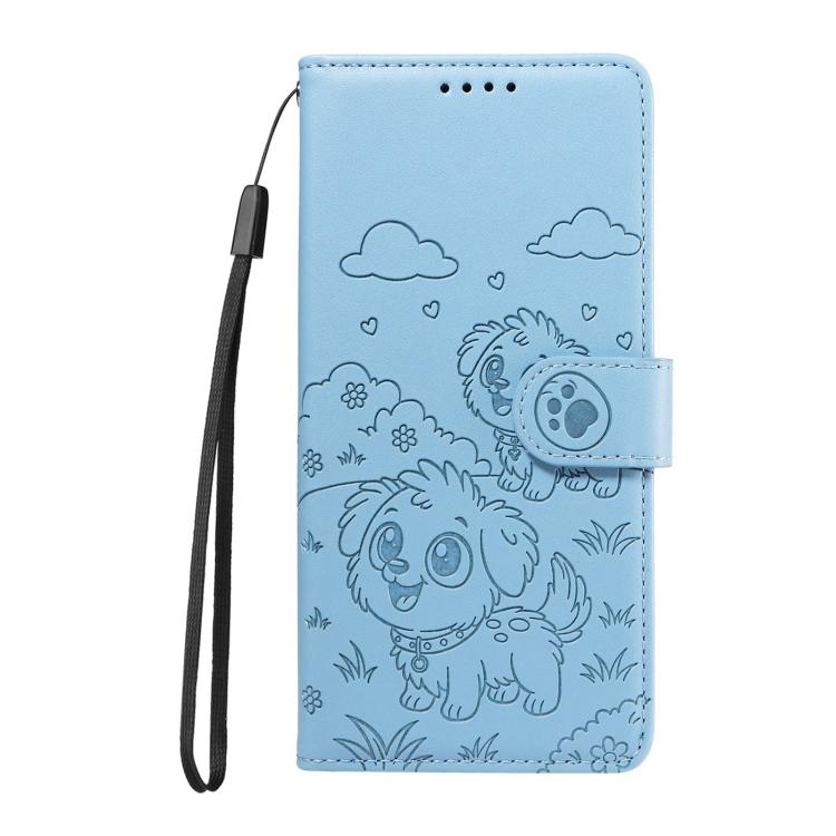 For Galaxy A27 5G Embossed Heart Dog RFID Blocking Wallet Leather Phone Case