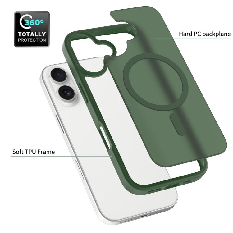 For iPhone 17 Skin Feel TPU Hybrid PC MagSafe Phone Case