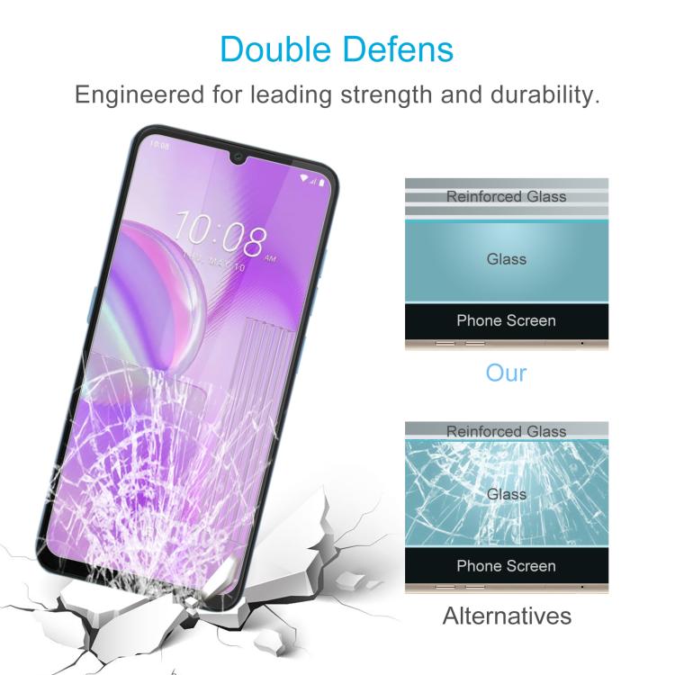 For HTC Wildfire E4 Plus 50pcs 0.26mm 9H 2.5D Tempered Glass Film
