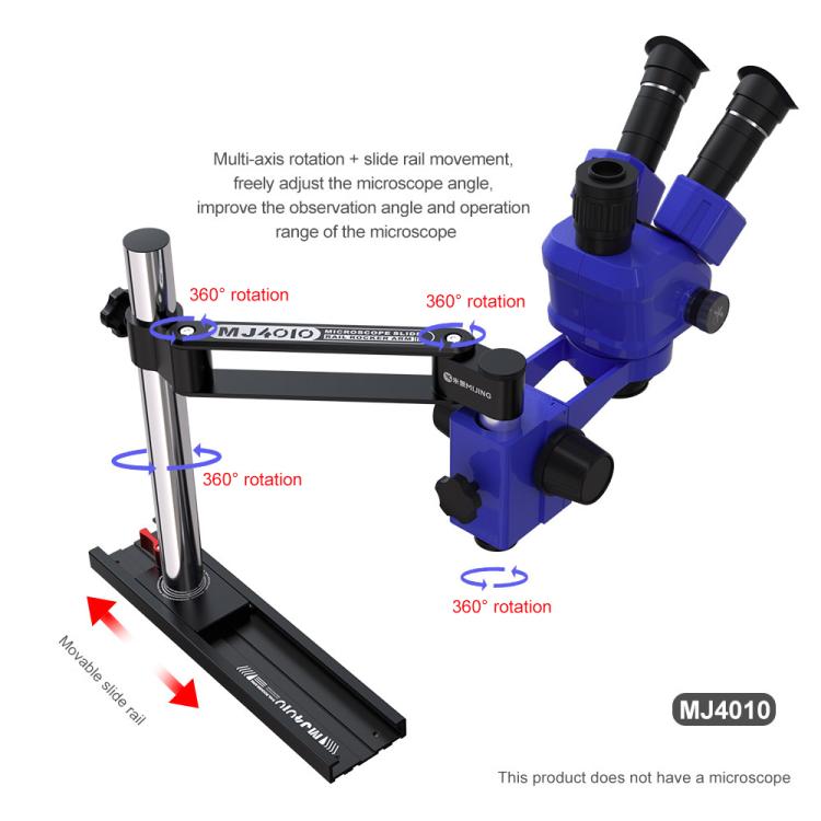 Mijing MJ4010 32mm 360 Universal Metal Swing Arm Liftable Fixed Stand with Slide Rails
