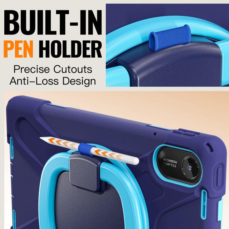 For Xiaomi Redmi Pad 2 Silicone Hybrid PC Tablet Case with Holder & Shoulder Strap