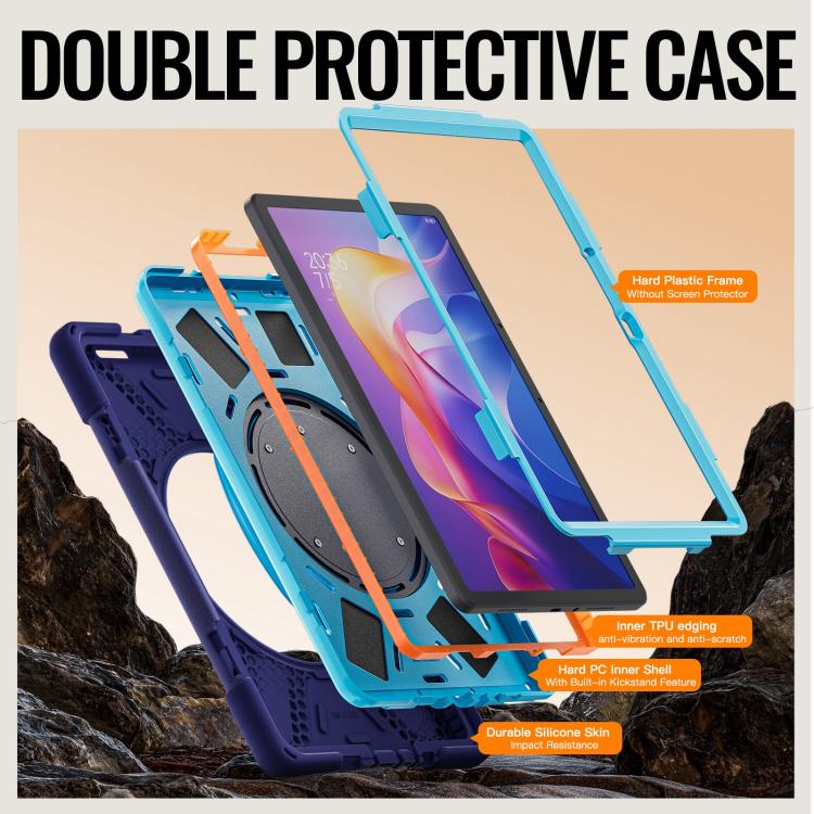 For Xiaomi Redmi Pad 2 Silicone Hybrid PC Tablet Case with Holder & Shoulder Strap