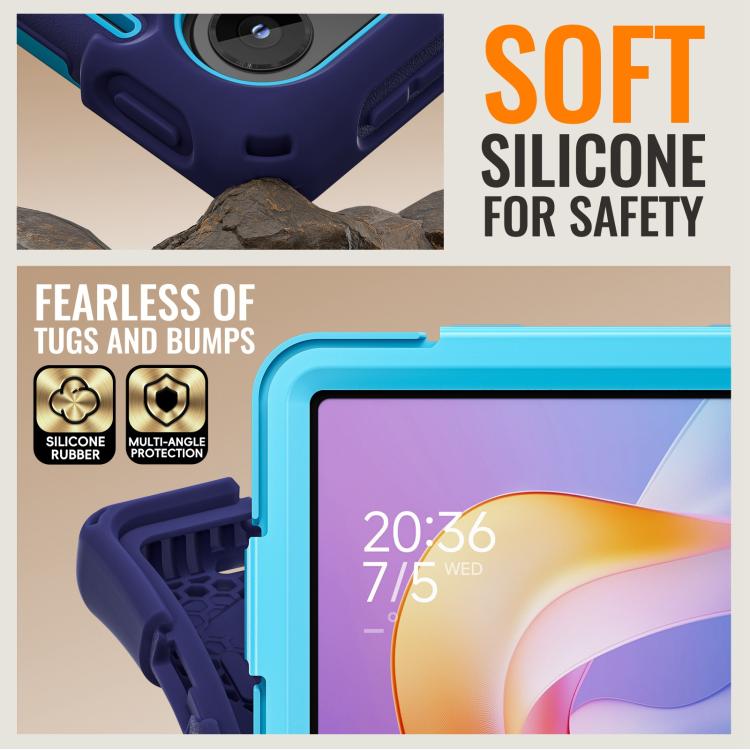 For Xiaomi Redmi Pad 2 Silicone Hybrid PC Tablet Case with Holder & Shoulder Strap