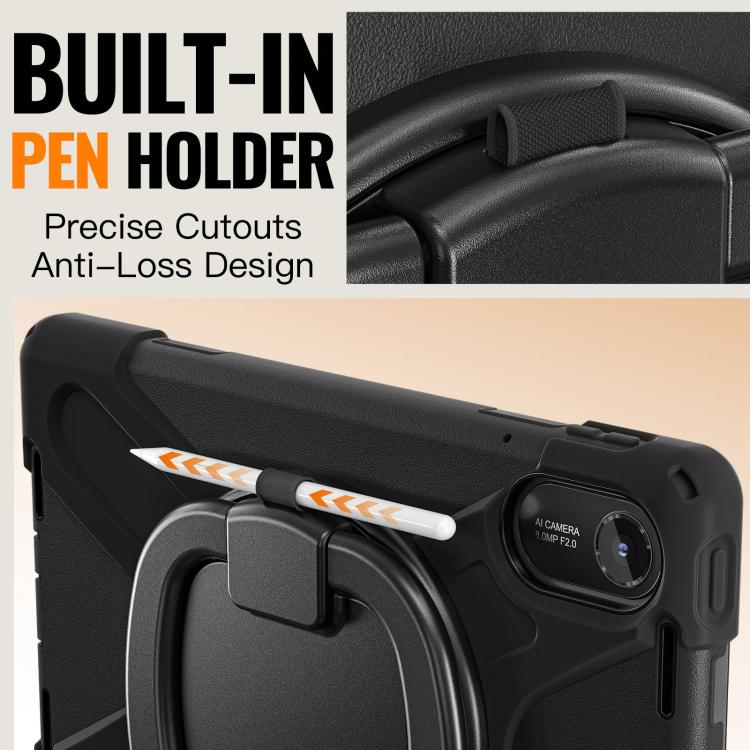 For Xiaomi Redmi Pad 2 Silicone Hybrid PC Tablet Case with Holder & Shoulder Strap