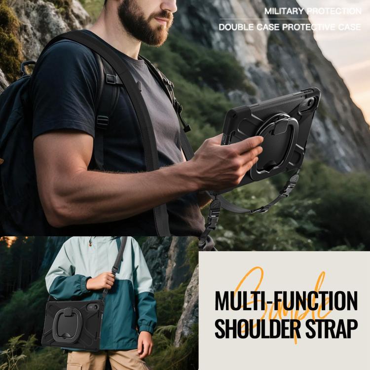For Xiaomi Redmi Pad 2 Silicone Hybrid PC Tablet Case with Holder & Shoulder Strap
