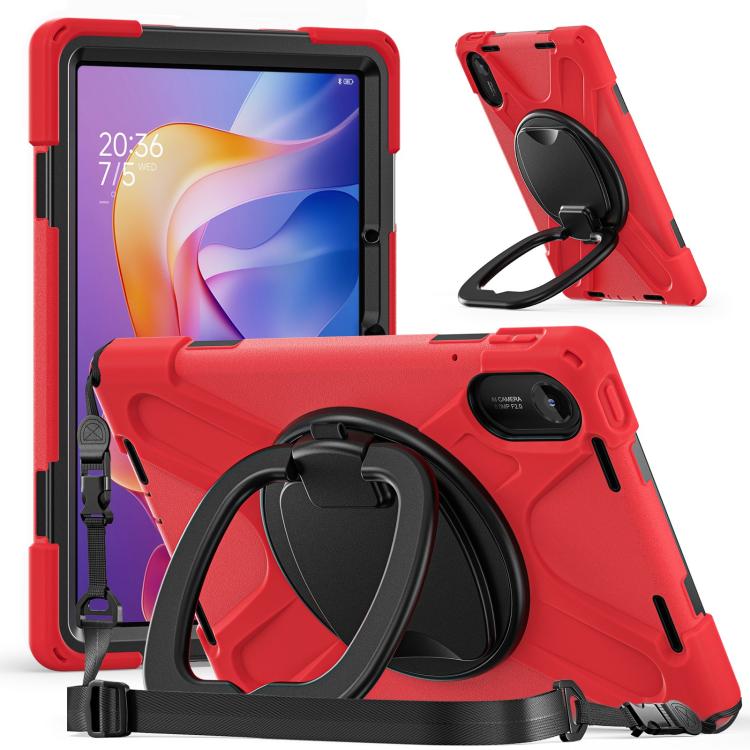 For Xiaomi Redmi Pad 2 Silicone Hybrid PC Tablet Case with Holder & Shoulder Strap