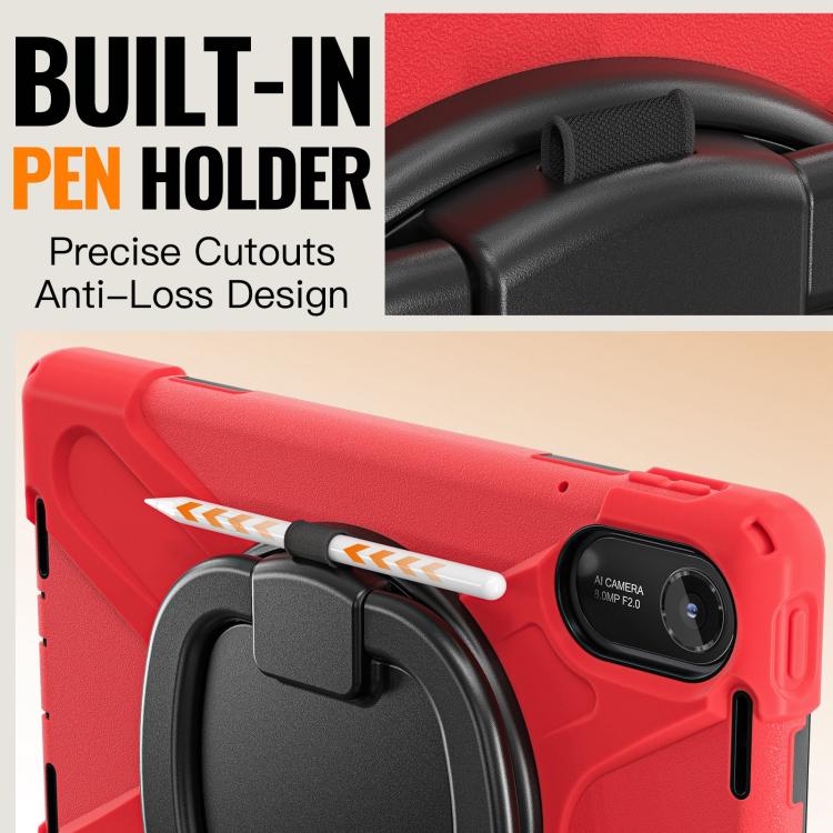 For Xiaomi Redmi Pad 2 Silicone Hybrid PC Tablet Case with Holder & Shoulder Strap