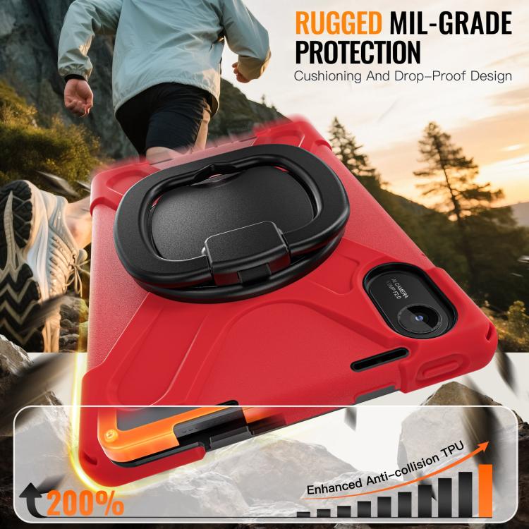 For Xiaomi Redmi Pad 2 Silicone Hybrid PC Tablet Case with Holder & Shoulder Strap