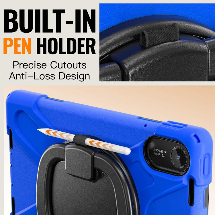 For Xiaomi Redmi Pad 2 Silicone Hybrid PC Tablet Case with Holder & Shoulder Strap