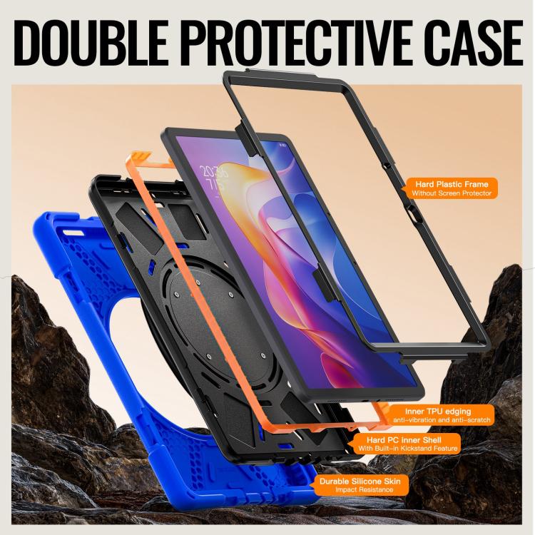 For Xiaomi Redmi Pad 2 Silicone Hybrid PC Tablet Case with Holder & Shoulder Strap