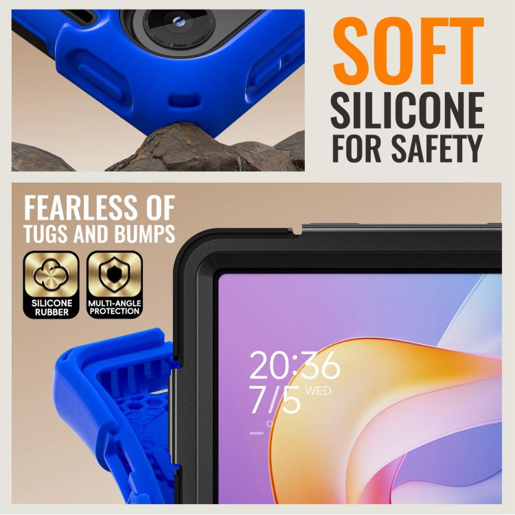 For Xiaomi Redmi Pad 2 Silicone Hybrid PC Tablet Case with Holder & Shoulder Strap
