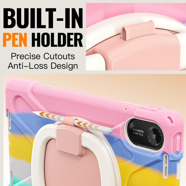 For Xiaomi Redmi Pad 2 Silicone Hybrid PC Tablet Case with Holder & Shoulder Strap