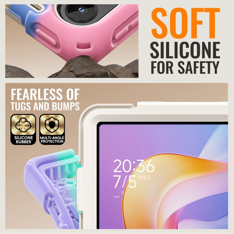 For Xiaomi Redmi Pad 2 Silicone Hybrid PC Tablet Case with Holder & Shoulder Strap