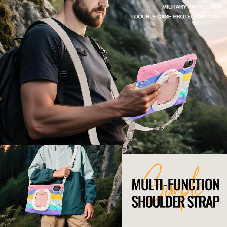 For Xiaomi Redmi Pad 2 Silicone Hybrid PC Tablet Case with Holder & Shoulder Strap