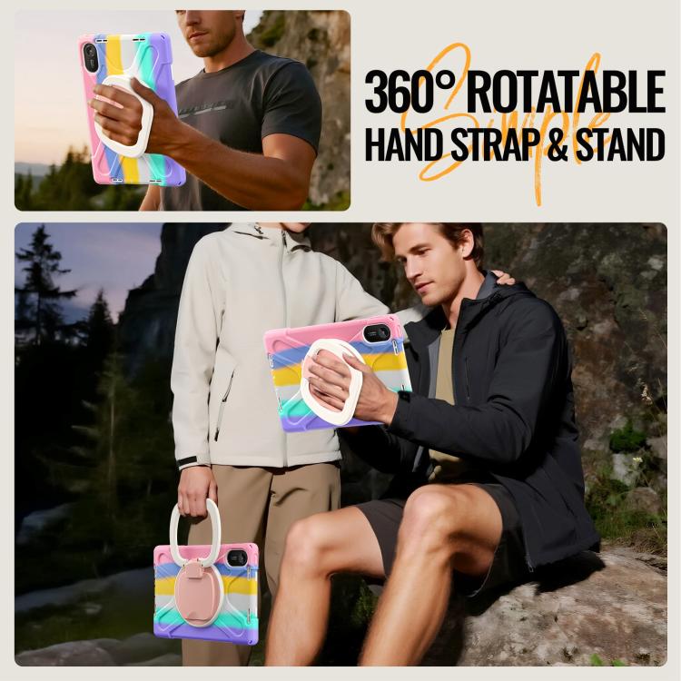 For Xiaomi Redmi Pad 2 Silicone Hybrid PC Tablet Case with Holder & Shoulder Strap