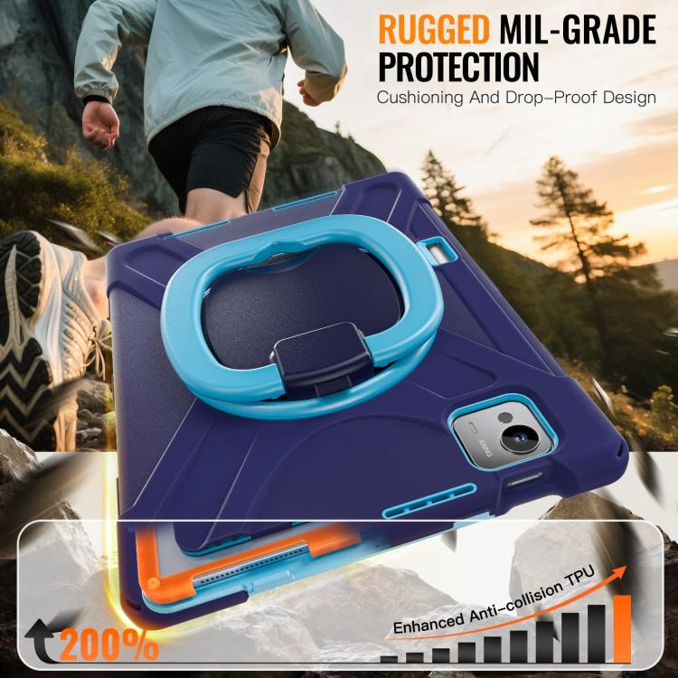 For Xiaomi Pad 7 Ultra Silicone Hybrid PC Tablet Case with Holder & Shoulder Strap
