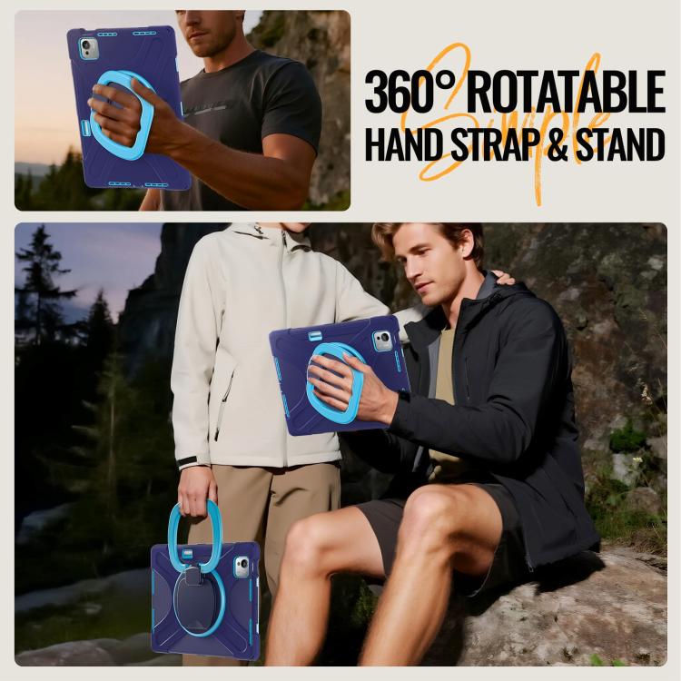 For Xiaomi Pad 7 Ultra Silicone Hybrid PC Tablet Case with Holder & Shoulder Strap