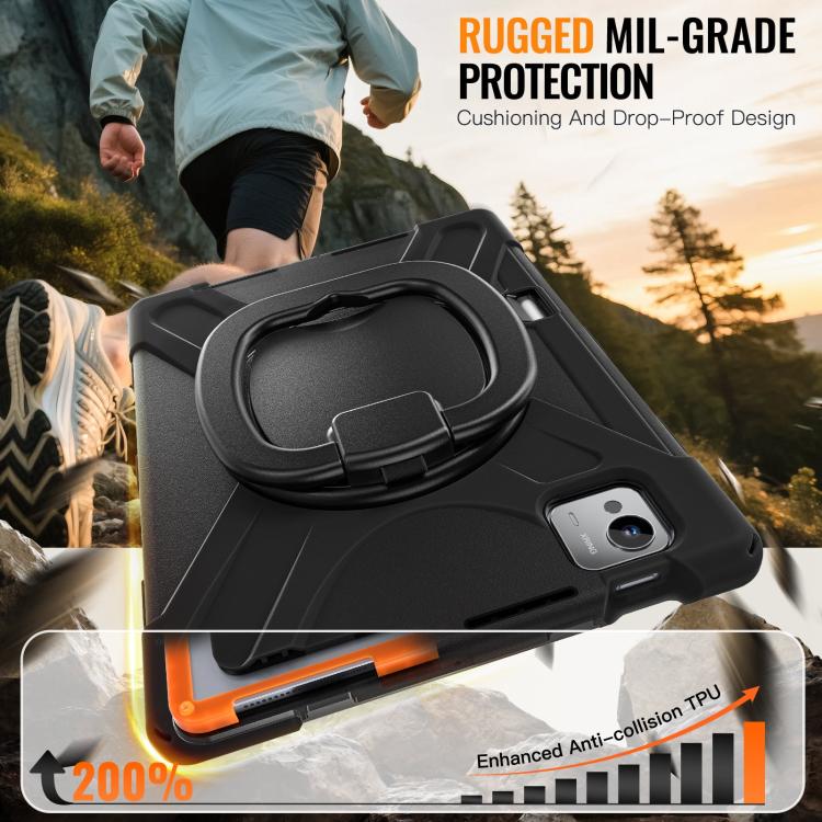 For Xiaomi Pad 7 Ultra Silicone Hybrid PC Tablet Case with Holder & Shoulder Strap