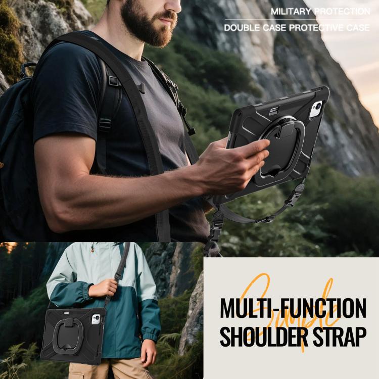 For Xiaomi Pad 7 Ultra Silicone Hybrid PC Tablet Case with Holder & Shoulder Strap