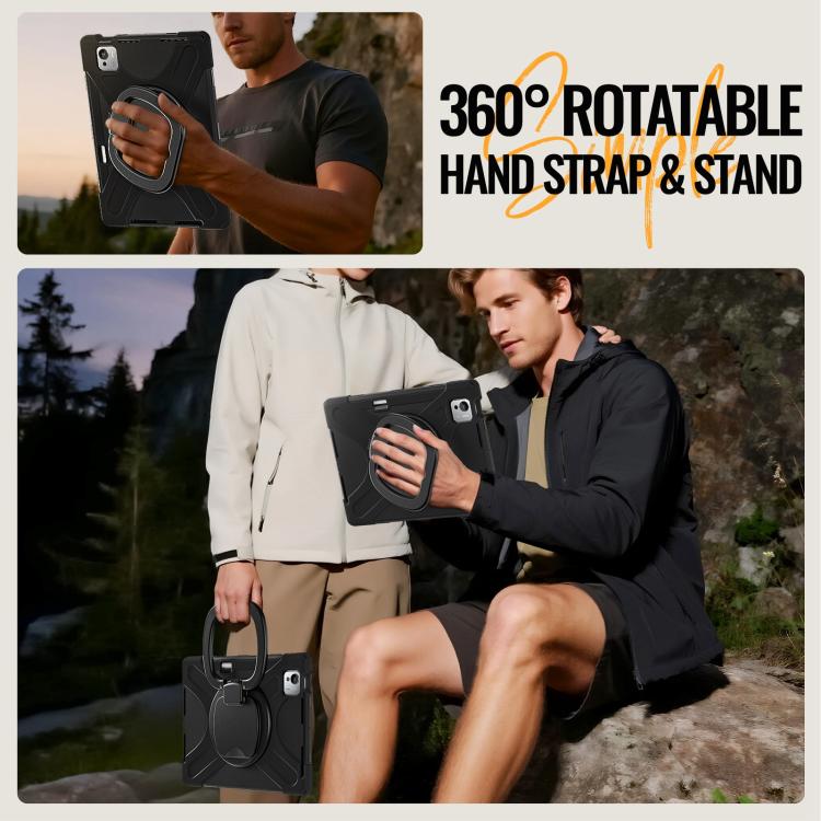 For Xiaomi Pad 7 Ultra Silicone Hybrid PC Tablet Case with Holder & Shoulder Strap