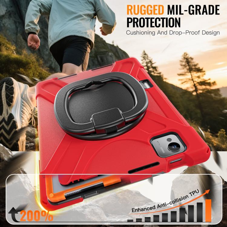For Xiaomi Pad 7 Ultra Silicone Hybrid PC Tablet Case with Holder & Shoulder Strap