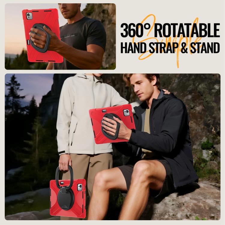 For Xiaomi Pad 7 Ultra Silicone Hybrid PC Tablet Case with Holder & Shoulder Strap