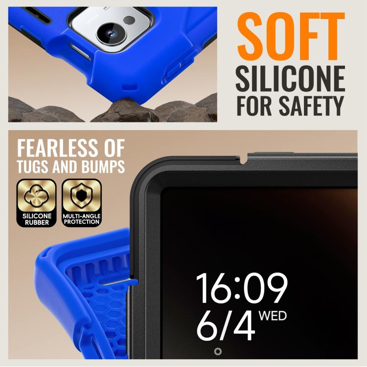 For Xiaomi Pad 7 Ultra Silicone Hybrid PC Tablet Case with Holder & Shoulder Strap
