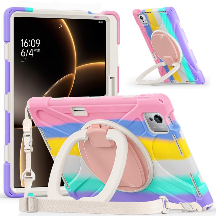 For Xiaomi Pad 7 Ultra Silicone Hybrid PC Tablet Case with Holder & Shoulder Strap