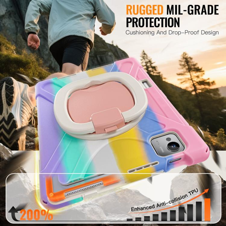 For Xiaomi Pad 7 Ultra Silicone Hybrid PC Tablet Case with Holder & Shoulder Strap