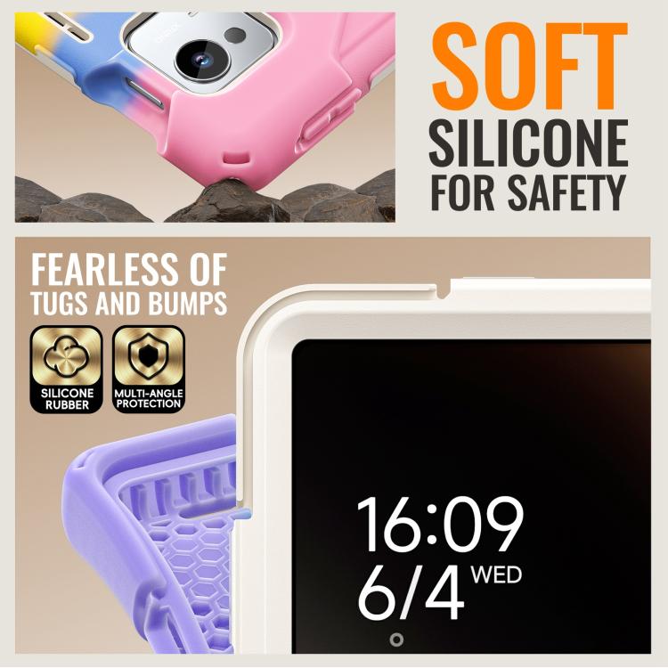 For Xiaomi Pad 7 Ultra Silicone Hybrid PC Tablet Case with Holder & Shoulder Strap