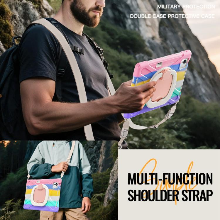 For Xiaomi Pad 7 Ultra Silicone Hybrid PC Tablet Case with Holder & Shoulder Strap