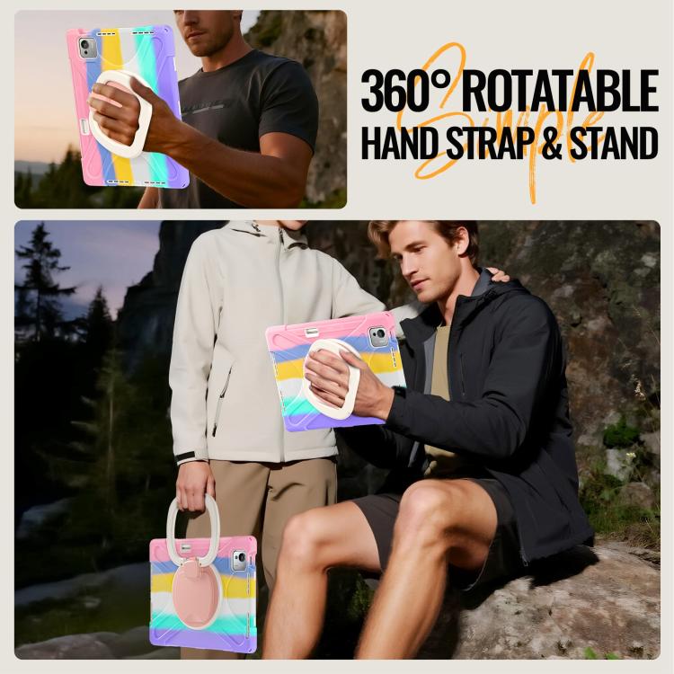 For Xiaomi Pad 7 Ultra Silicone Hybrid PC Tablet Case with Holder & Shoulder Strap