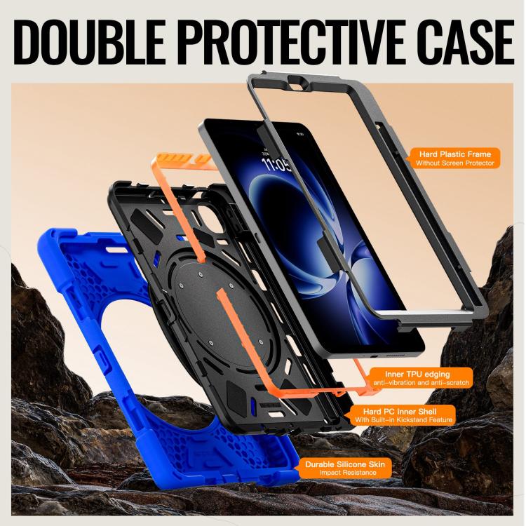 For Xiaomi Redmi K Pad 8.8 2025 Silicone Hybrid PC Tablet Case with Holder & Shoulder Strap