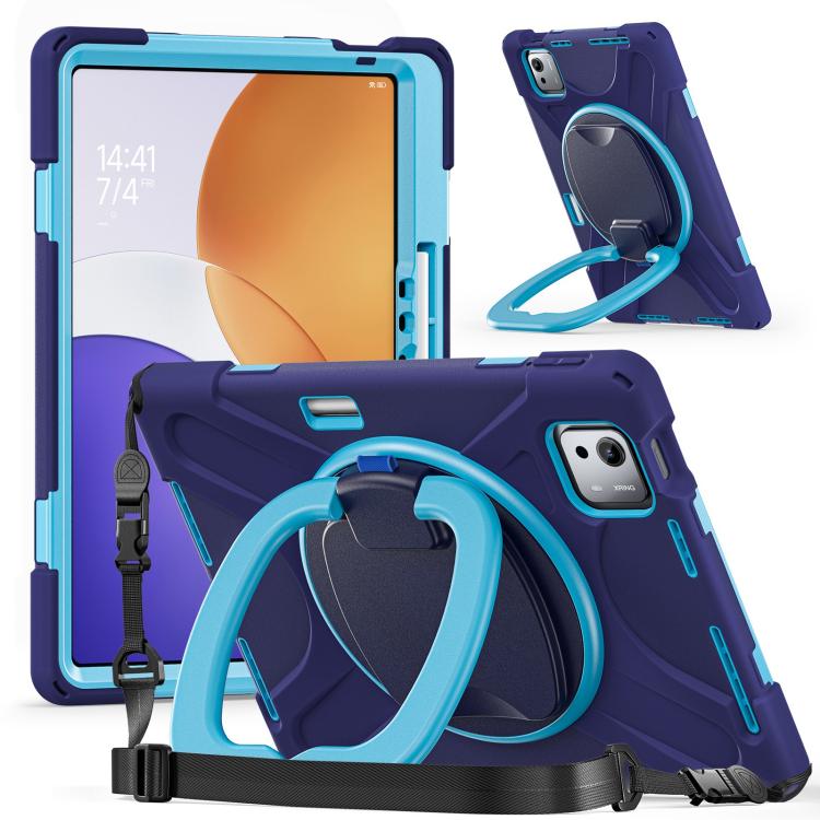 For Xiaomi Pad 7S Pro 12.5 Silicone Hybrid PC Tablet Case with Holder & Shoulder Strap