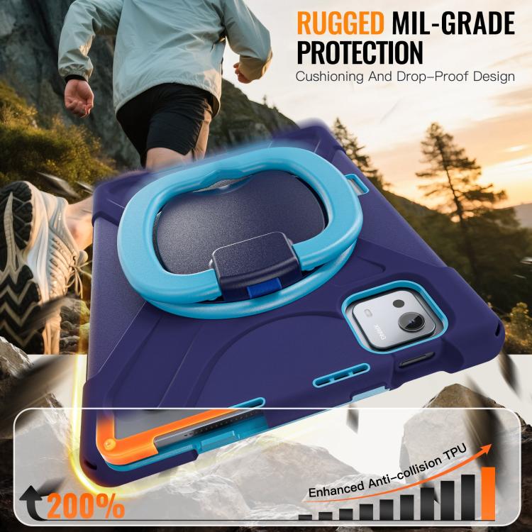 For Xiaomi Pad 7S Pro 12.5 Silicone Hybrid PC Tablet Case with Holder & Shoulder Strap
