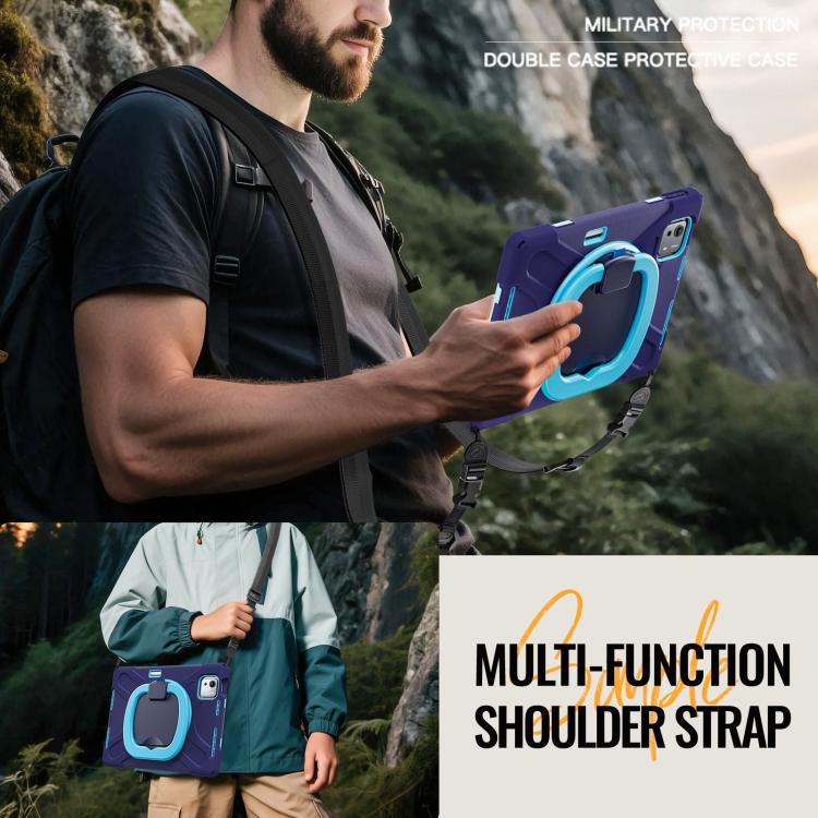 For Xiaomi Pad 7S Pro 12.5 Silicone Hybrid PC Tablet Case with Holder & Shoulder Strap