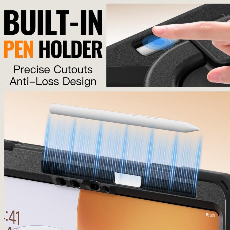 For Xiaomi Pad 7S Pro 12.5 Silicone Hybrid PC Tablet Case with Holder & Shoulder Strap