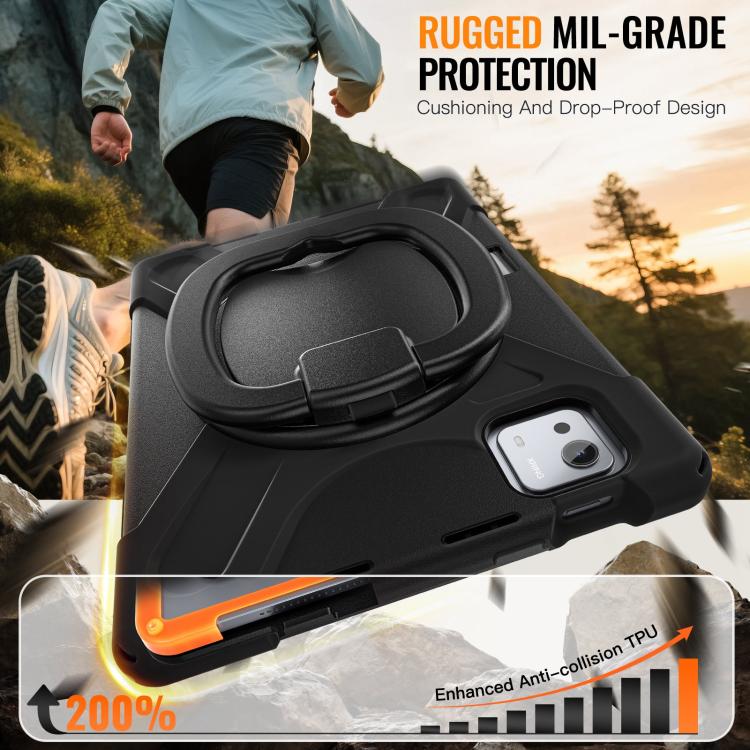 For Xiaomi Pad 7S Pro 12.5 Silicone Hybrid PC Tablet Case with Holder & Shoulder Strap